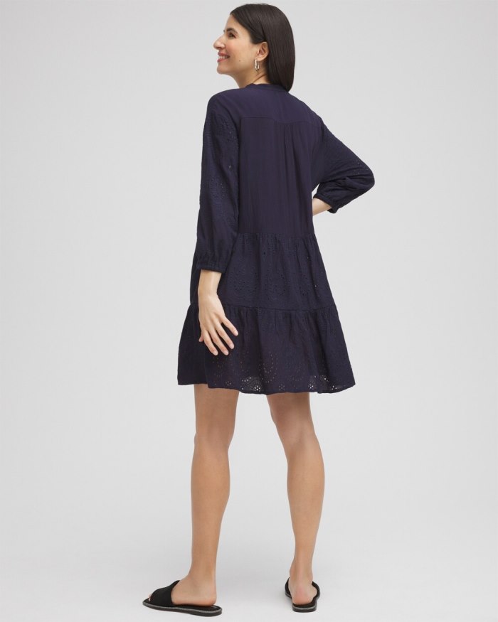 Chicos Embroidered Eyelet Coverup - Black Chicos Embroidered Eyelet Coverup - Black