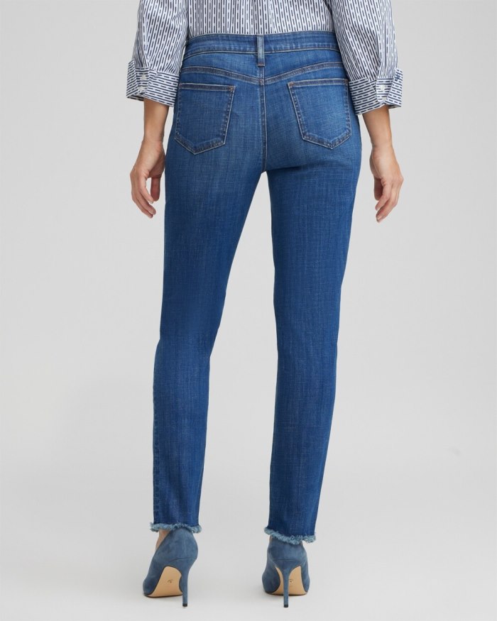 Chicos Girlfriend Fray Hem Ankle Jeans - Kailua Indigo Chicos Girlfriend Fray Hem Ankle Jeans - Kailua Indigo