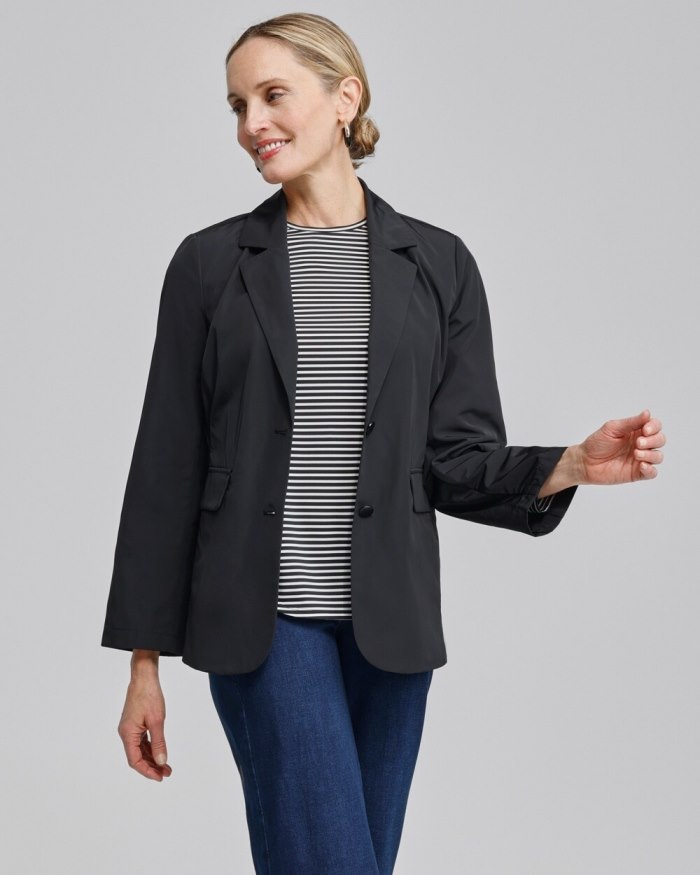 Chicos Zenergy Water Repellent Blazer - Black Chicos Zenergy Water Repellent Blazer - Black