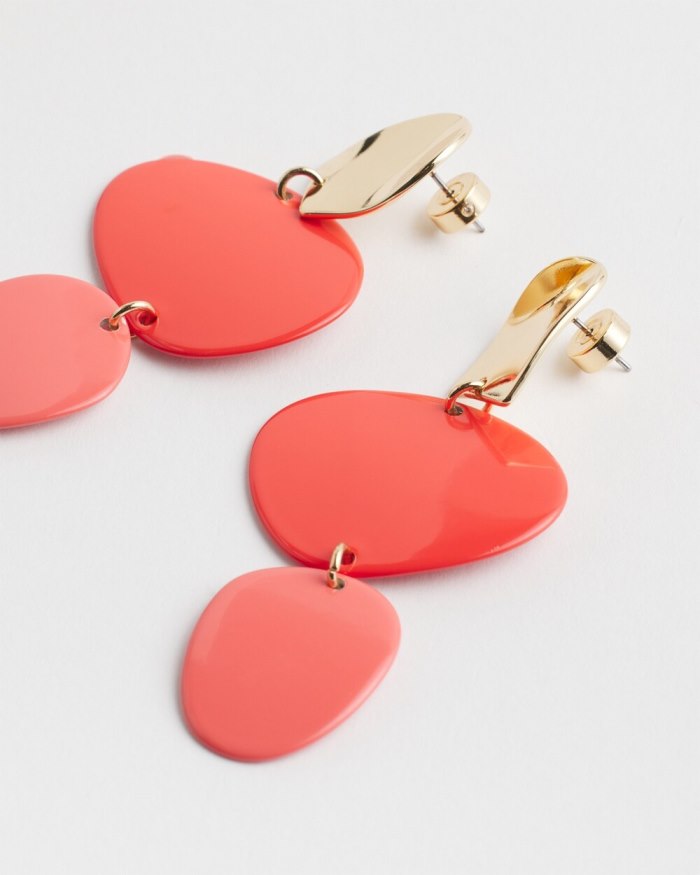 Chicos No Droop Orange Linear Earrings - Nectarine Chicos No Droop Orange Linear Earrings - Nectarine