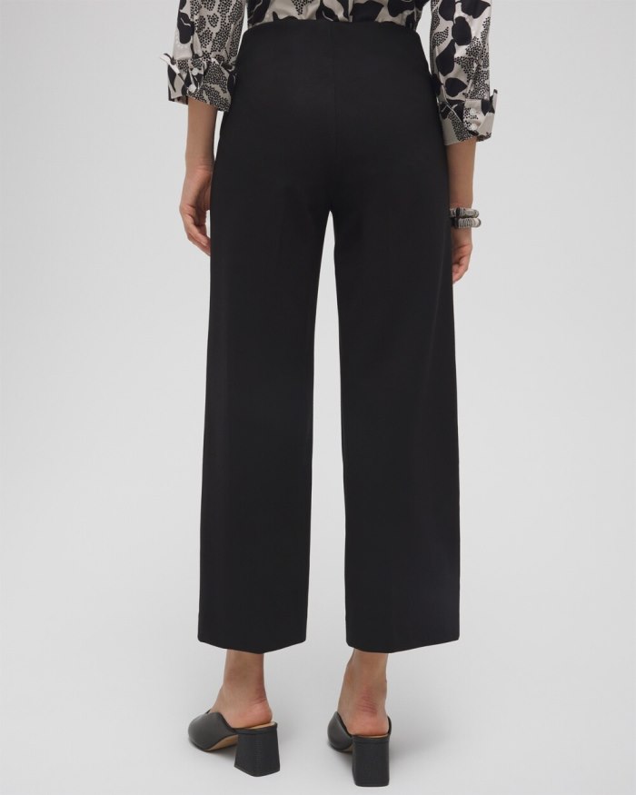 Chicos Juliet Ponte Wide Leg Cropped Pants - Black Chicos Juliet Ponte Wide Leg Cropped Pants - Black