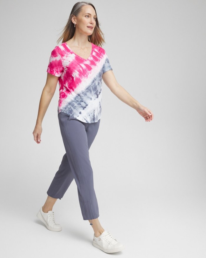 Chicos Zenergy UPF Neema Rib Bungee Crops - PINK ANIMA Chicos Zenergy UPF Neema Rib Bungee Crops - PINK ANIMA