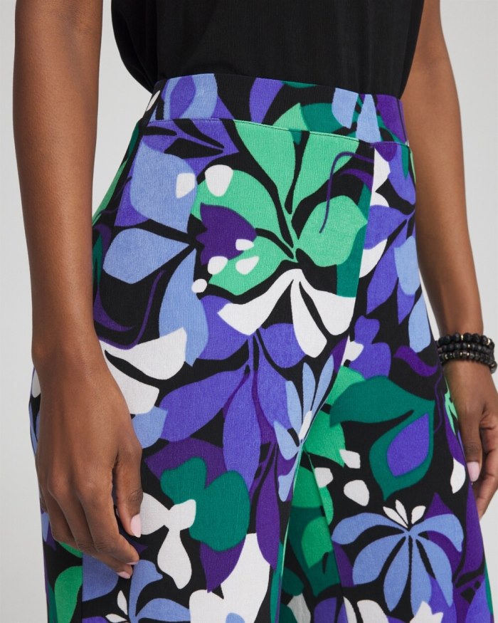 Chicos Travelers Floral Cropped Pants - Purple Nightshade Chicos Travelers Floral Cropped Pants - Purple Nightshade