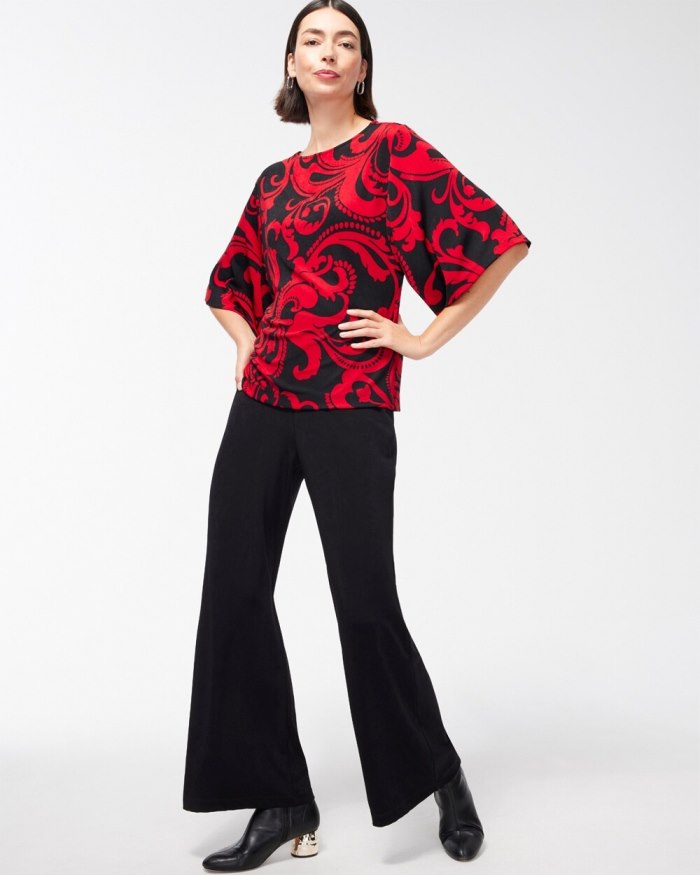 Chicos Travelers Kimono Sleeve Top - Red Allure Chicos Travelers Kimono Sleeve Top - Red Allure