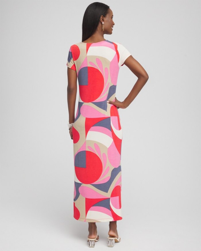 Chicos Travelers Classic Abstract Maxi Dress - Watermelon Punch Chicos Travelers Classic Abstract Maxi Dress - Watermelon Punch