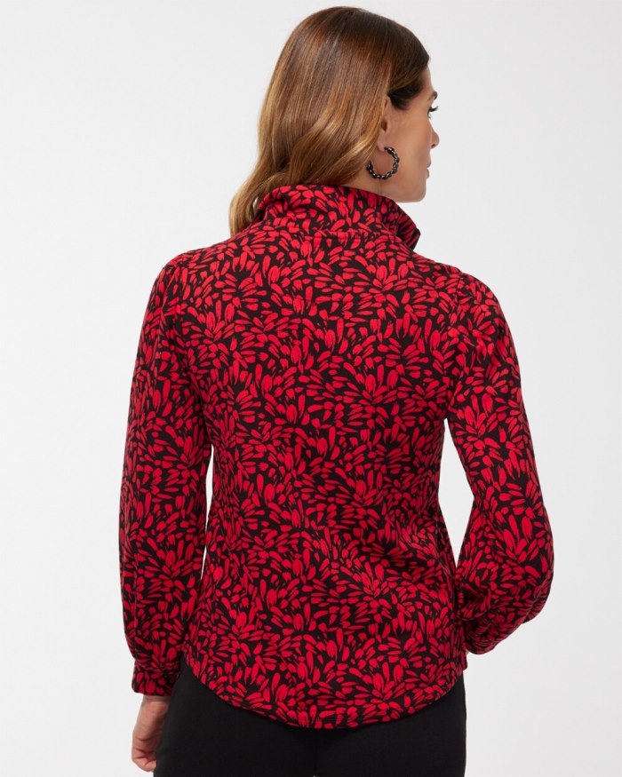 Chicos Zenergy French Terry Print Half Zip Pullover - Wild Poppy Chicos Zenergy French Terry Print Half Zip Pullover - Wild Poppy