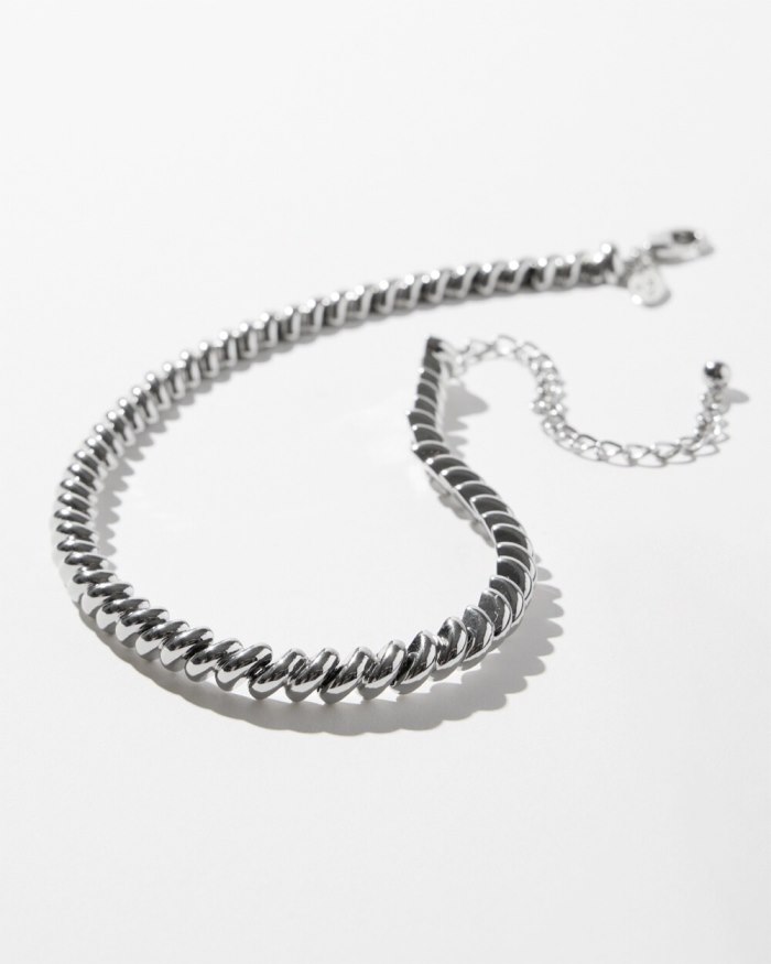 Chicos Silver Tone Collar Necklace - Silver Chicos Silver Tone Collar Necklace - Silver