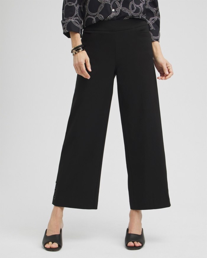 Chicos Brigitte Grommet Wide Leg Pants - Black Chicos Brigitte Grommet Wide Leg Pants - Black