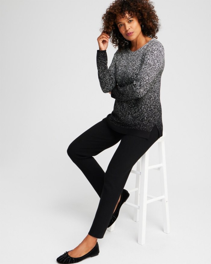 Chicos Zenergy Luxe Cashmere Blend Ombre Pullover - Black Chicos Zenergy Luxe Cashmere Blend Ombre Pullover - Black