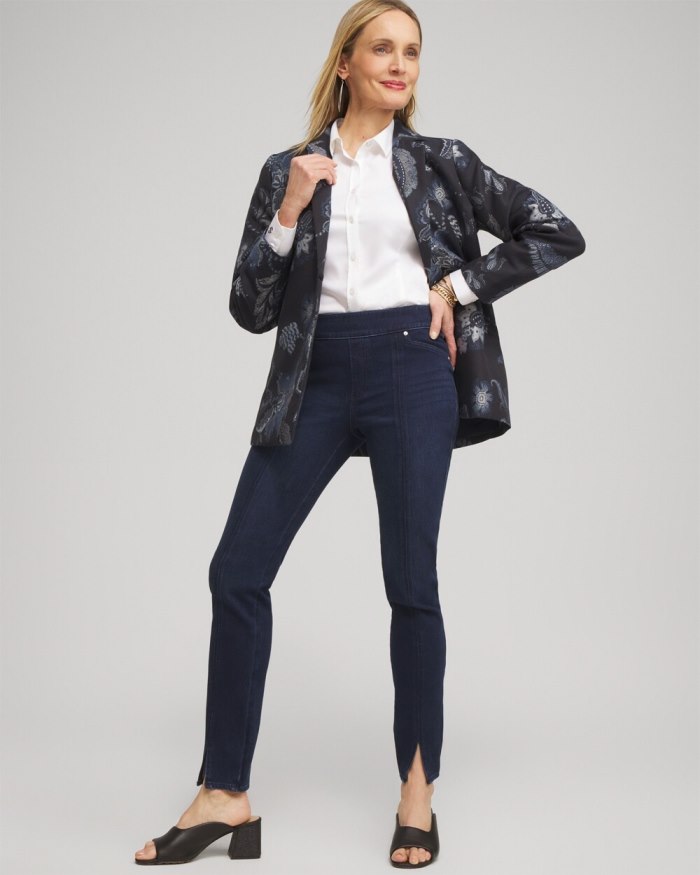 Chicos Travelers Pull On Jeans - Skyway Indigo Chicos Travelers Pull On Jeans - Skyway Indigo
