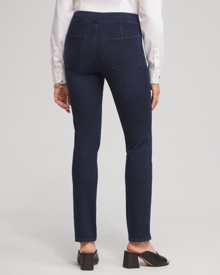 Chicos Travelers Pull On Jeans - Skyway Indigo Chicos Travelers Pull On Jeans - Skyway Indigo