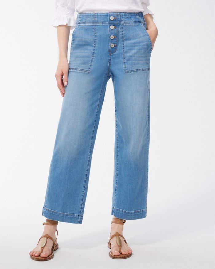 Chicos Pull-On Wide Leg Ankle Jeans - Amilla Indigo Chicos Pull-On Wide Leg Ankle Jeans - Amilla Indigo