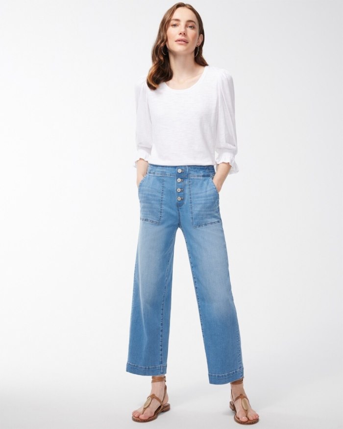 Chicos Pull-On Wide Leg Ankle Jeans - Amilla Indigo Chicos Pull-On Wide Leg Ankle Jeans - Amilla Indigo