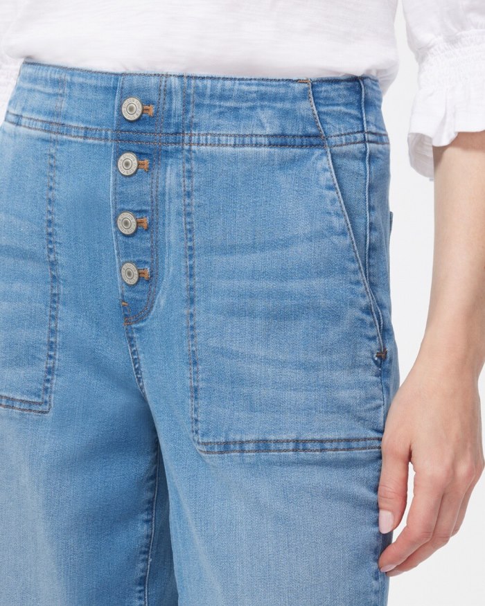 Chicos Pull-On Wide Leg Ankle Jeans - Amilla Indigo Chicos Pull-On Wide Leg Ankle Jeans - Amilla Indigo