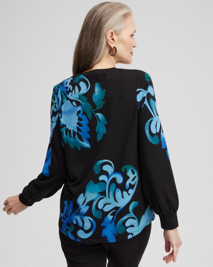 Chicos Zenergy Scroll Print Sweatshirt - Enchanted Forest Chicos Zenergy Scroll Print Sweatshirt - Enchanted Forest