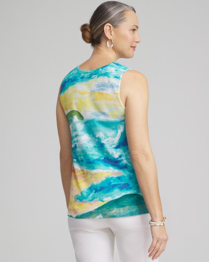 Chicos Spun Rayon Watercolor Tank - Verdant Green Chicos Spun Rayon Watercolor Tank - Verdant Green