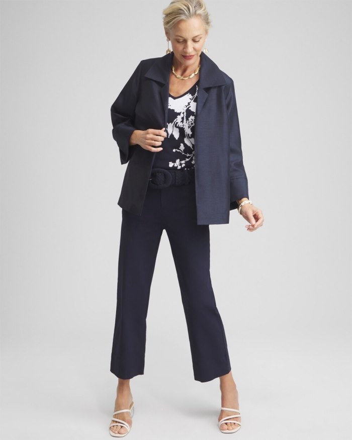 Chicos Shantung Topper - Classic Navy Chicos Shantung Topper - Classic Navy