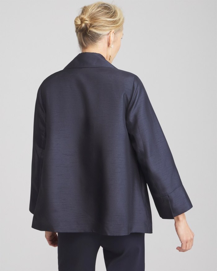 Chicos Shantung Topper - Classic Navy Chicos Shantung Topper - Classic Navy