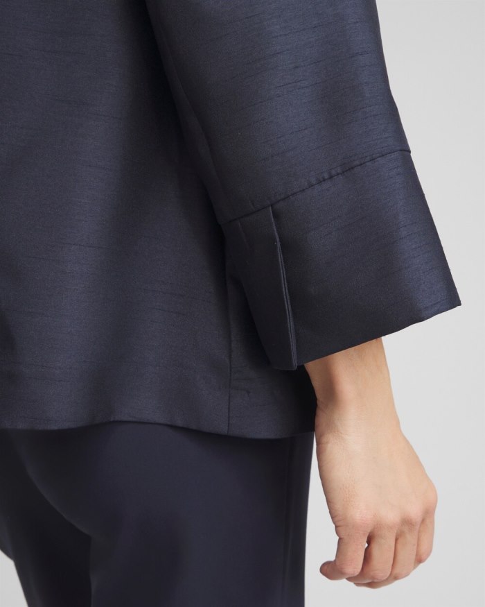 Chicos Shantung Topper - Classic Navy Chicos Shantung Topper - Classic Navy