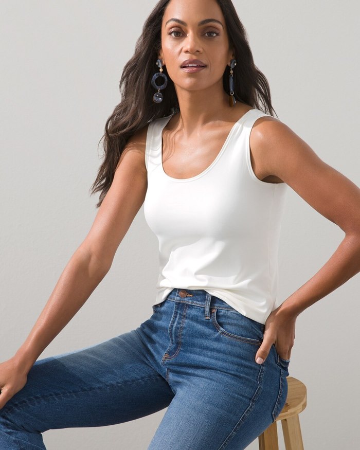 Chicos Microfiber Tank - Ecru Chicos Microfiber Tank - Ecru