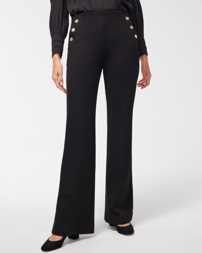 Chicos Ponte Button Flare Pants - Black Chicos Ponte Button Flare Pants - Black