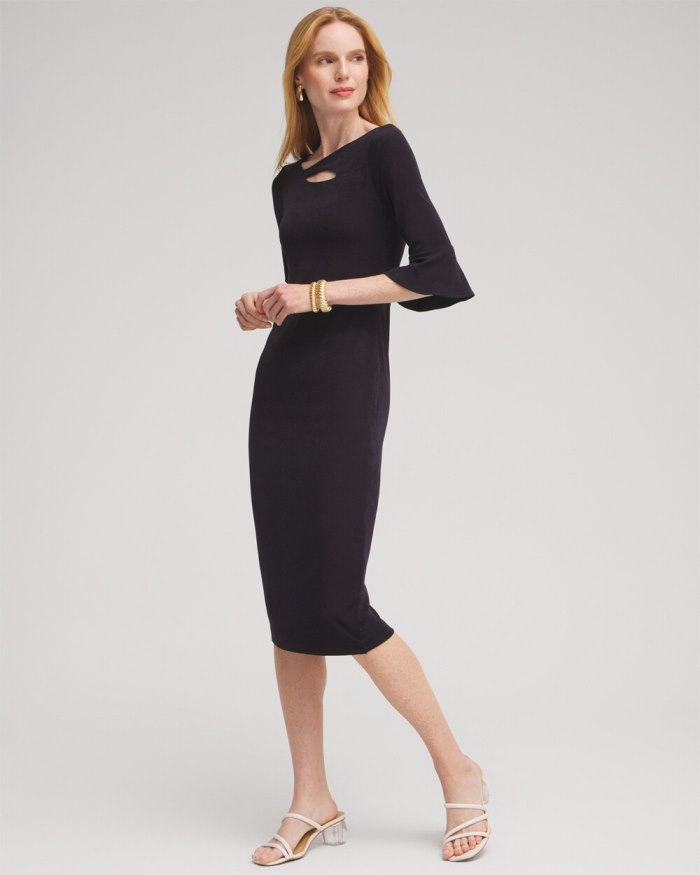 Chicos Travelers Keyhole Classic Dress - Travelers India Ink Chicos Travelers Keyhole Classic Dress - Travelers India Ink