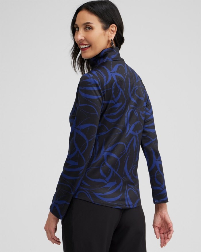 Chicos Zenergy UPF Ribbon Print Long Sleeve Top - Cobalt Night Chicos Zenergy UPF Ribbon Print Long Sleeve Top - Cobalt Night