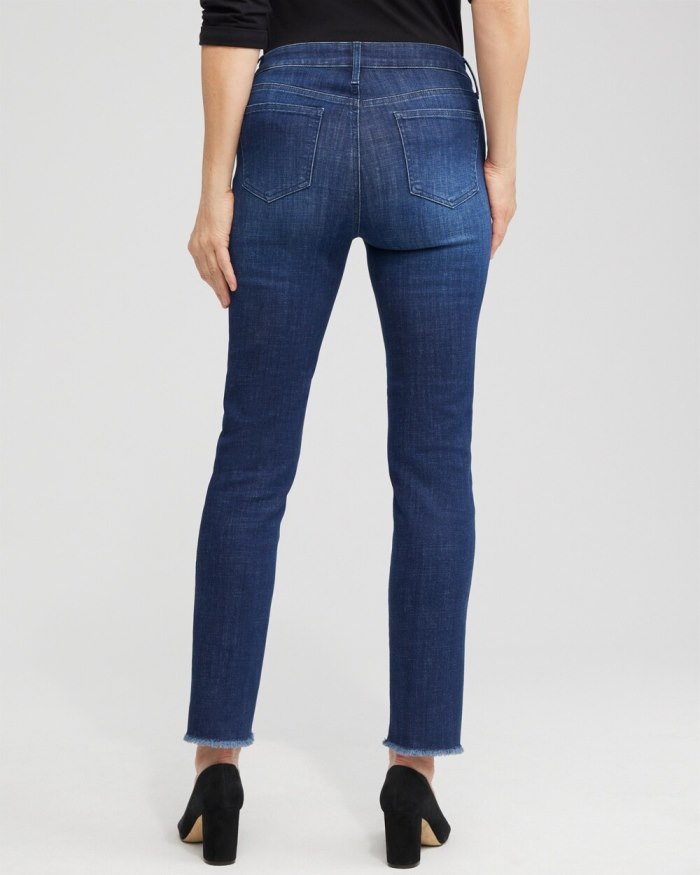 Chicos Girlfriend Heart Print Ankle Jeans - Irvina Indigo Chicos Girlfriend Heart Print Ankle Jeans - Irvina Indigo