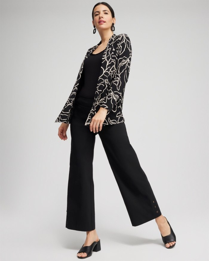 Chicos Touch of Cool Floral Easy Cardigan - Black Chicos Touch of Cool Floral Easy Cardigan - Black