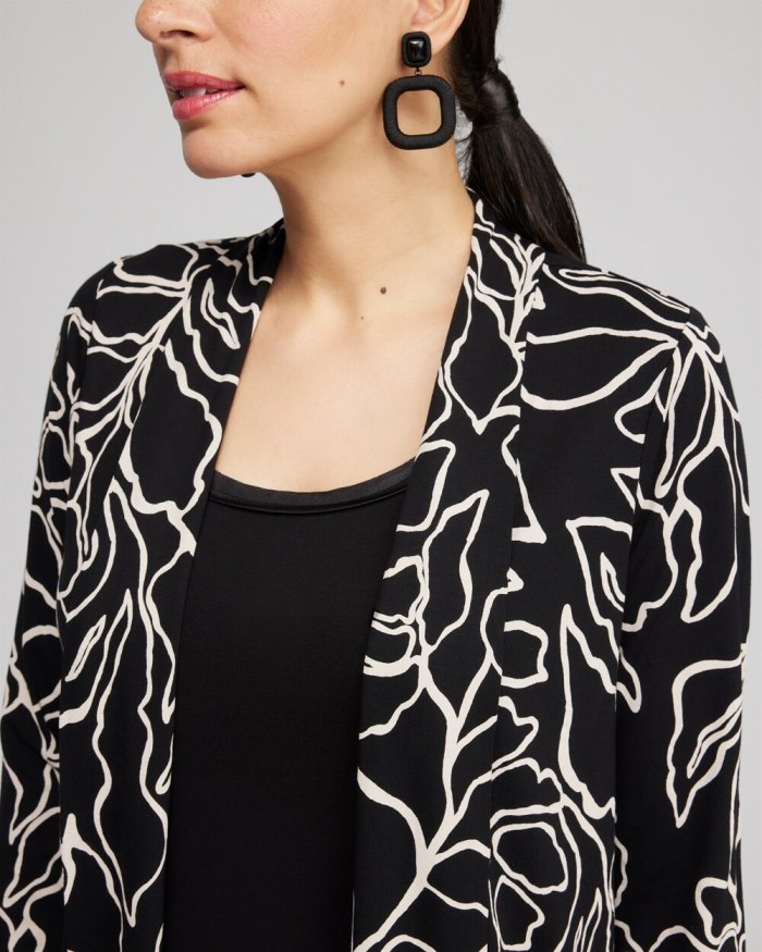Chicos Touch of Cool Floral Easy Cardigan - Black Chicos Touch of Cool Floral Easy Cardigan - Black