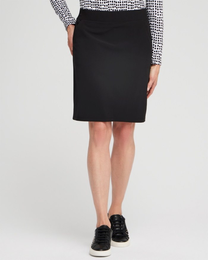 Chicos Zenergy UPF Neema 18.5" Ribbed Skort - Black Chicos Zenergy UPF Neema 18.5" Ribbed Skort - Black