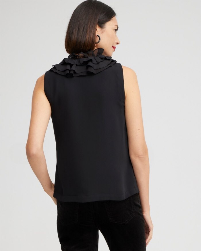 Chicos Ruffle Tank - Black Chicos Ruffle Tank - Black