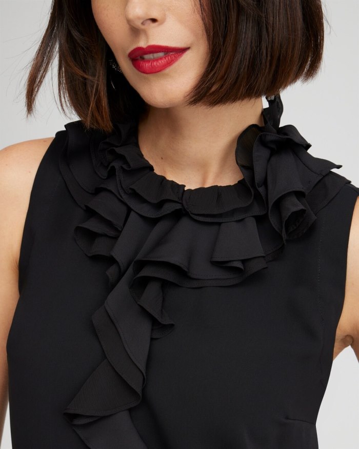 Chicos Ruffle Tank - Black Chicos Ruffle Tank - Black