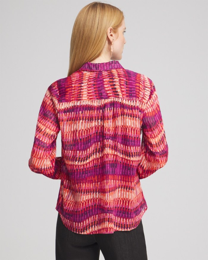 Chicos Jacquard Clip Dot Shirt - Fresh Plum Chicos Jacquard Clip Dot Shirt - Fresh Plum