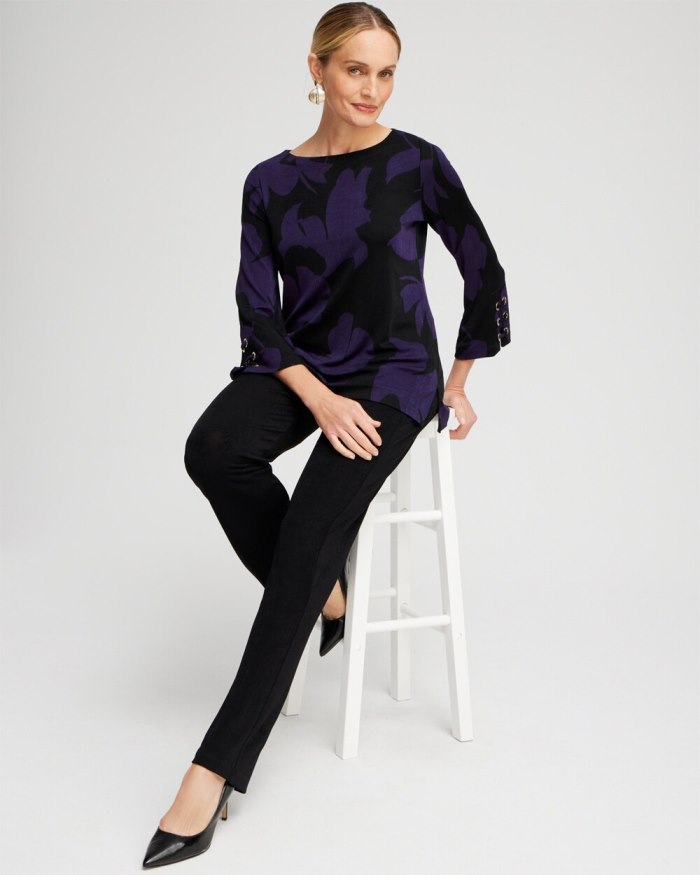 Chicos Travelers Grommet Top - Midnight Violet Chicos Travelers Grommet Top - Midnight Violet