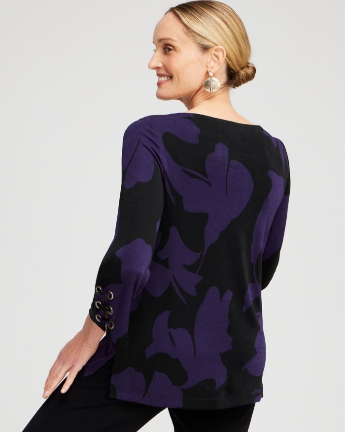 Chicos Travelers Grommet Top - Midnight Violet Chicos Travelers Grommet Top - Midnight Violet
