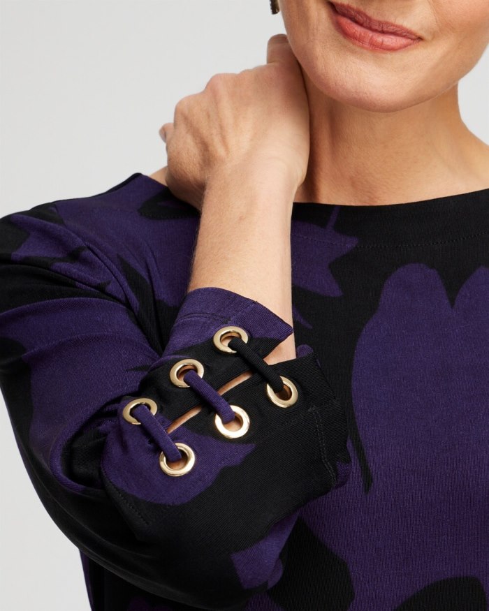 Chicos Travelers Grommet Top - Midnight Violet Chicos Travelers Grommet Top - Midnight Violet