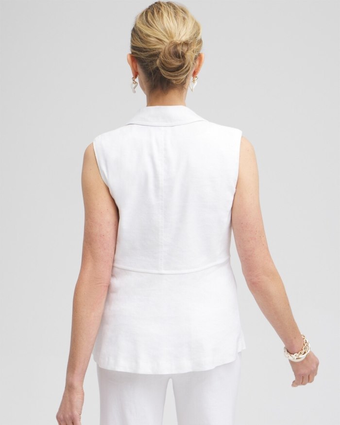 Chicos Linen Blend Stretch Vest - Alabaster Chicos Linen Blend Stretch Vest - Alabaster