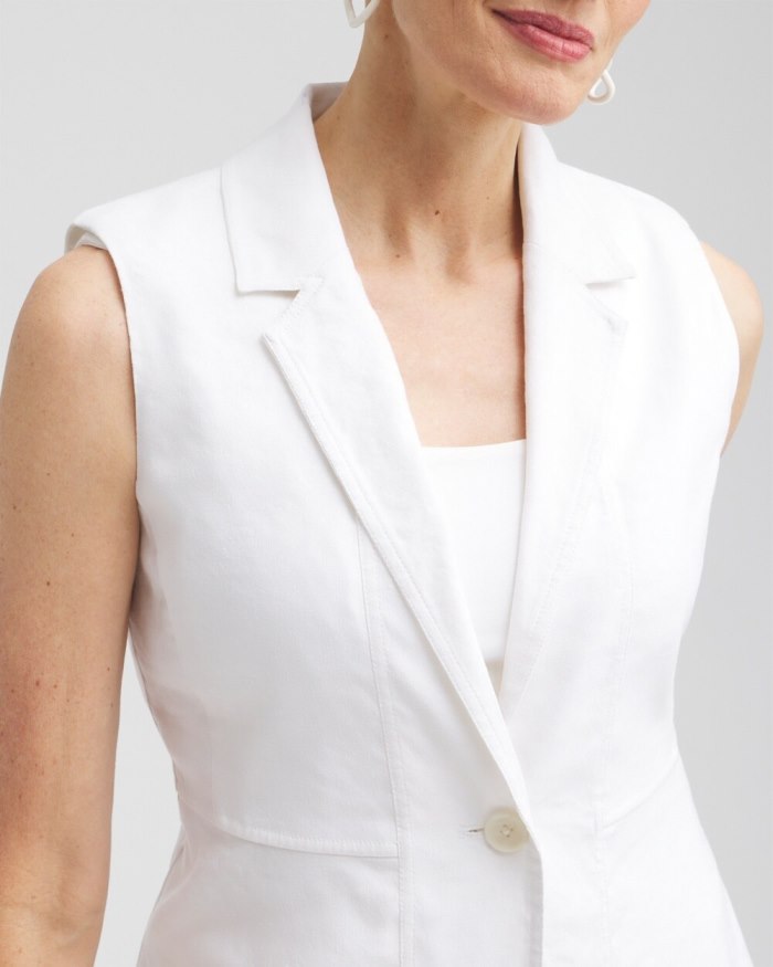Chicos Linen Blend Stretch Vest - Alabaster Chicos Linen Blend Stretch Vest - Alabaster