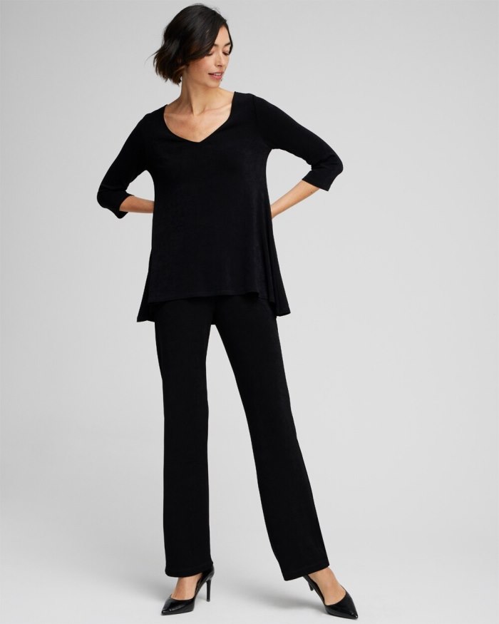 Chicos Travelers High Low V-neck Top - Travelers Black Chicos Travelers High Low V-neck Top - Travelers Black
