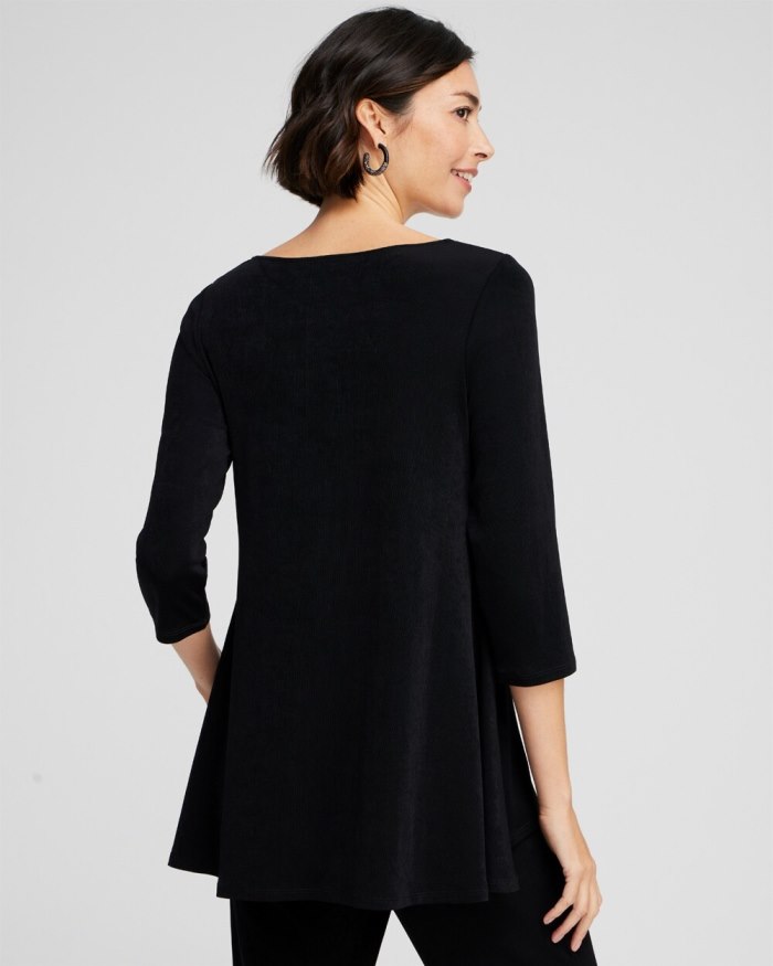 Chicos Travelers High Low V-neck Top - Travelers Black Chicos Travelers High Low V-neck Top - Travelers Black