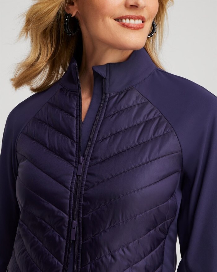 Chicos Zenergy Puffer Knit Mix Jacket - Black Chicos Zenergy Puffer Knit Mix Jacket - Black