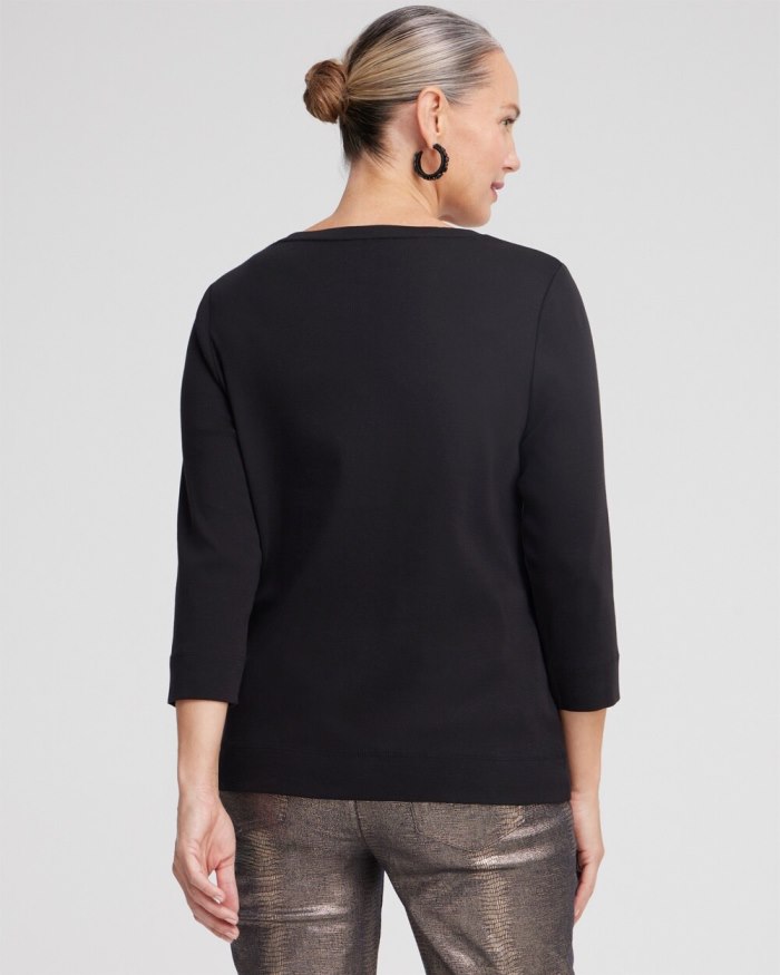 Chicos 3/4 Sleeve Tee - Moonlit Teal Chicos 3/4 Sleeve Tee - Moonlit Teal