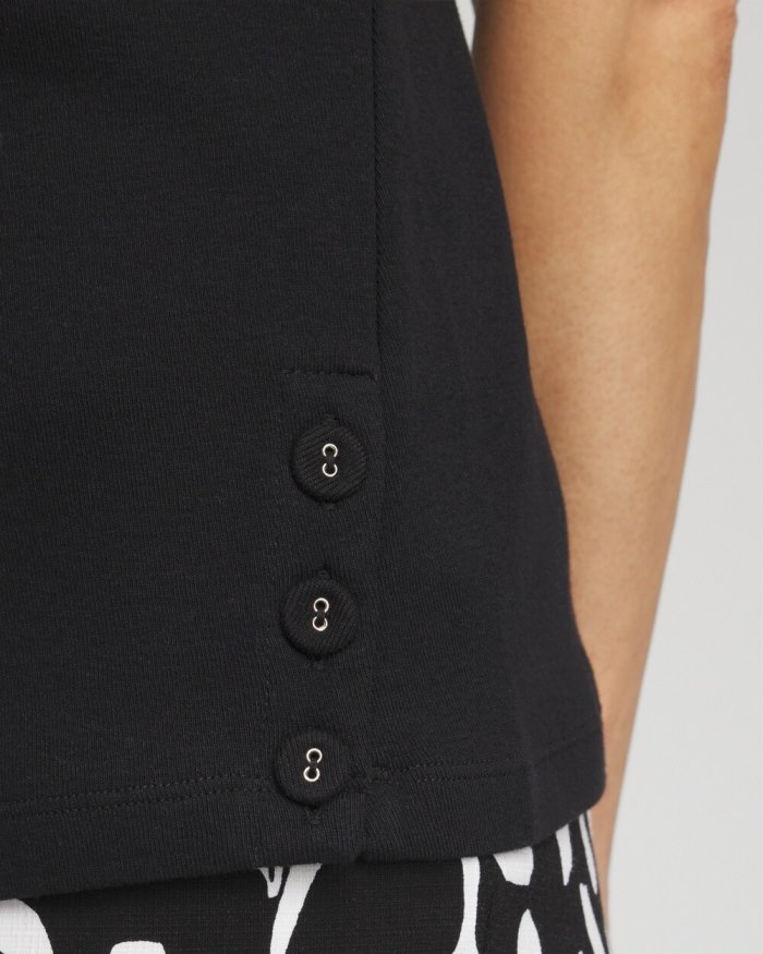 Chicos Button Detail Tank - Black Chicos Button Detail Tank - Black
