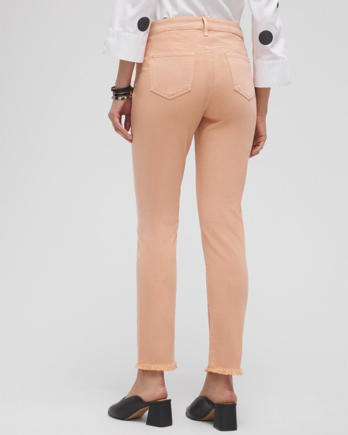 Chicos Girlfriend Fray Hem Ankle Jeans - Pink Clay Chicos Girlfriend Fray Hem Ankle Jeans - Pink Clay