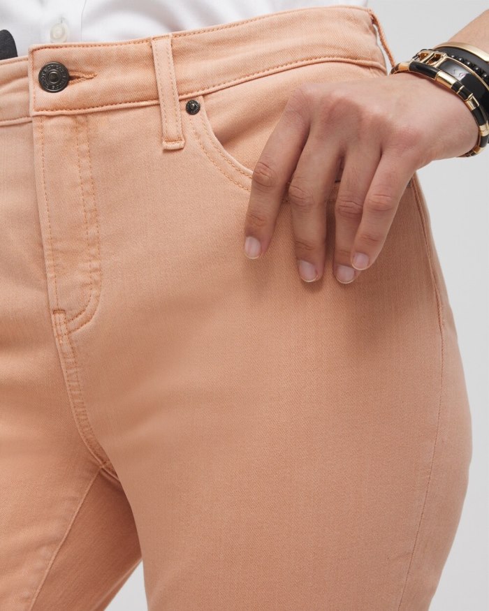 Chicos Girlfriend Fray Hem Ankle Jeans - Pink Clay Chicos Girlfriend Fray Hem Ankle Jeans - Pink Clay