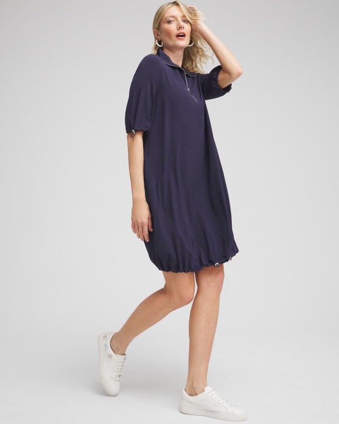 Chicos Zenergy UPF Neema Zip Bungee Dress - Classic Navy Chicos Zenergy UPF Neema Zip Bungee Dress - Classic Navy