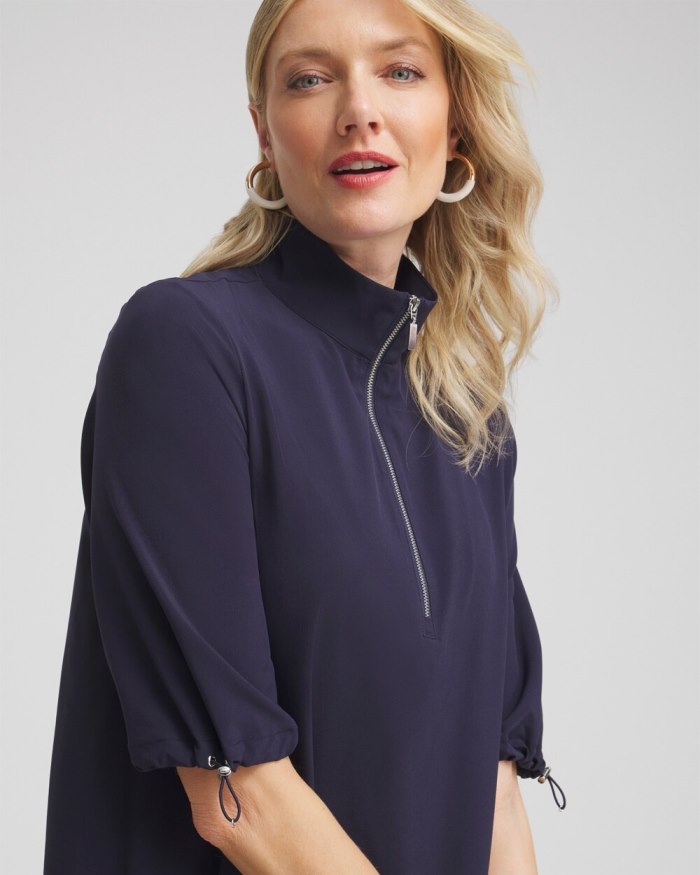 Chicos Zenergy UPF Neema Zip Bungee Dress - Classic Navy Chicos Zenergy UPF Neema Zip Bungee Dress - Classic Navy