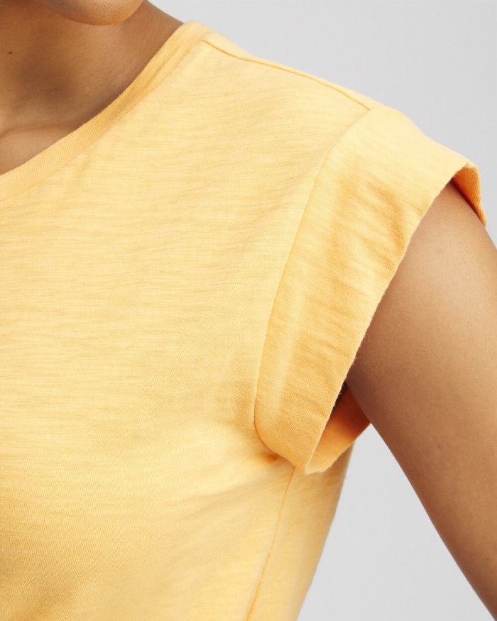 Chicos Cap Sleeve Tee - Mango Sorbet Chicos Cap Sleeve Tee - Mango Sorbet