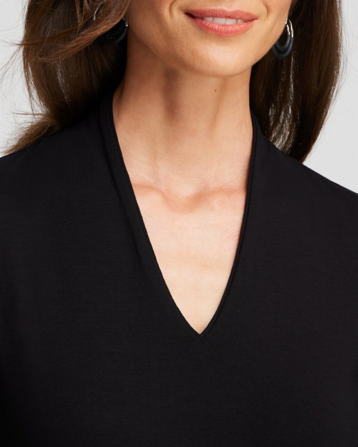 Chicos Touch of Cool 3/4 Sleeve Tee - Alabaster Chicos Touch of Cool 3/4 Sleeve Tee - Alabaster